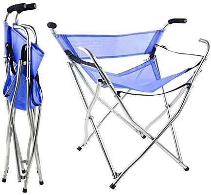 Freshore® Walking Stick Folding Cane Seat for Women/Men with Heavy Duty - Walker Chair Bench Camping Travel Stool 2 Handle with 4 Legs (for Standard Figure)