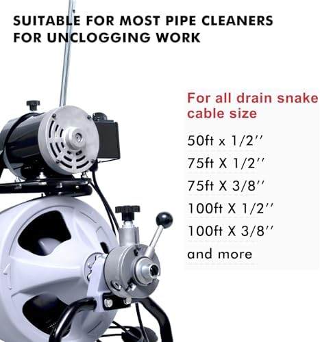 Drain Snake Drill Attachments, 8-Piece Drain Cleaner Combination Cutter Heads, Used in 50FT-100FT Electric Drain Snake