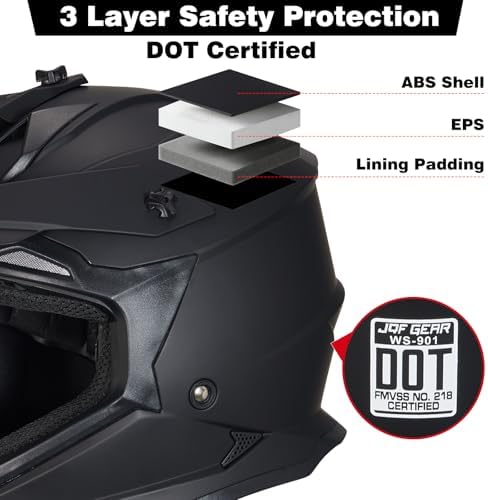 Adult Dirt Bike Helmet DOT Approved,WS901 Full Face Motocross Set | Includes Goggles Gloves,adjustable visor and washable liner for UTV MX Dirtbike ATV OffRoad