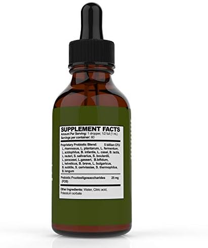 Probiotics for Dogs and Cat Probiotics - 120 Servings (1/2ml). 100% Natural Digestive Enzymes for Gas Relief and Healthy Digestion. Prebiotics via
