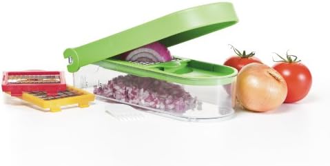 PrepWorks 3-Blade Dice & Slice Chopper – Multi-Function Vegetable and Fruit Cutter, Easy to Use, Stainless Steel Blades, BPA-Free