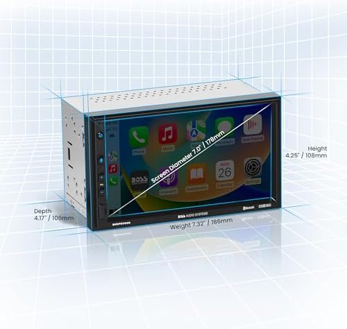 BOSS Audio Systems BVCP9700A CarPlay Android Car Stereo, 7 Inch Touchscreen
