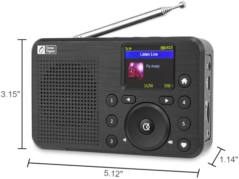 Ocean Digital WR-18 Handheld Portable Internet Radio, FM, Bluetooth Speaker, Micro SD, Rechargeable, 5 Preset Buttons, Dimmer, Auto-Off Timer