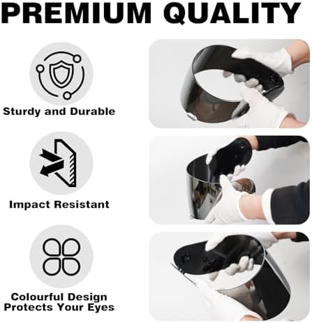 VCOROS Motorcycle Helmet Face Shield Visor Repalcement for HJ-09 CL-15 CL-17 CL-16 CL-SP AC-12 FS-10 CS-R1 IS-16 CS-R2 Shield (Smoke)