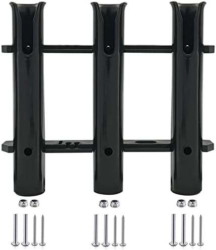 ISURE MARINE Fishing Rod Holder Bracket Wall Mounted Boat Side Mount Tool Holder Tube Links with Screws 2/3/4/6 Pole Tube (White/Black)