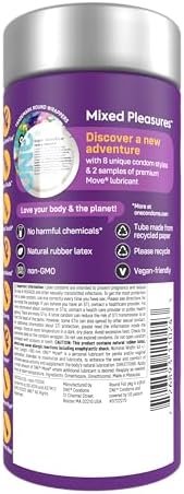 ONE® Condoms Mixed Pleasures™ Variety Pack | Ultra Thin, Glowing, Flavored, and Textured Condoms | 24 Count