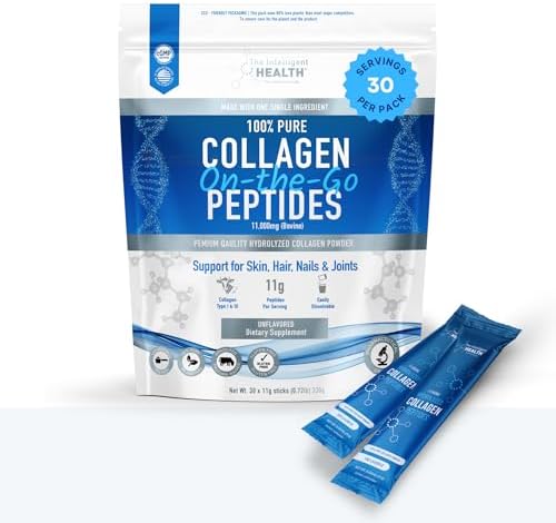 Collagen Peptides Powder, Hydrolyzed Collagen, Type I & III, 45 Servings | Grass Fed, Unflavored, Gluten Free, Keto/Paleo, Skin Support, Hair, Nail, Joints, 10g Servings, 15.9 Oz