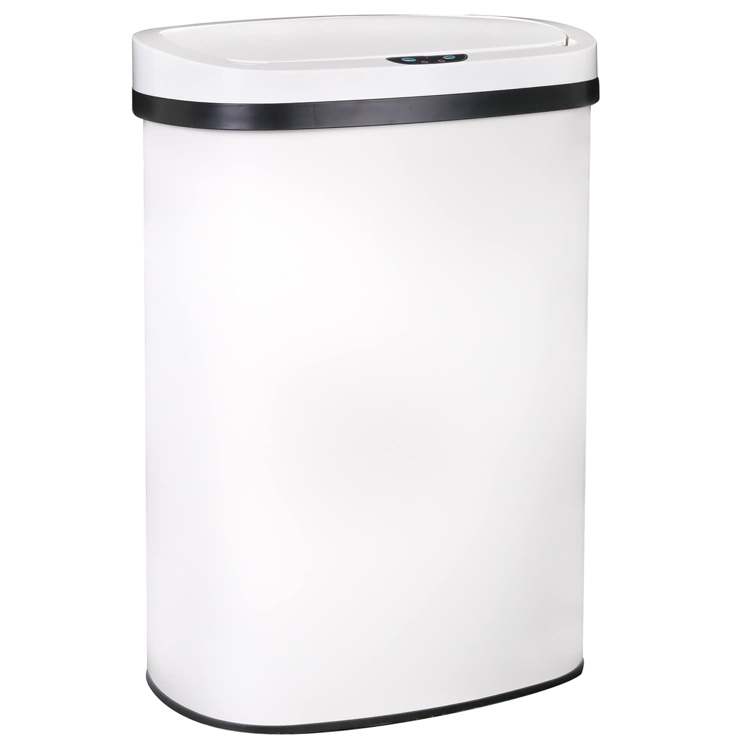 BestOffice | 13 Gallon Stainless Steel Trash Can with Lid | Steel | Automatic Touchless Garbage Can | Odor Control | Modern Oval Design | Easy to Clean | For Kitchen, Bathroom, Office or Home