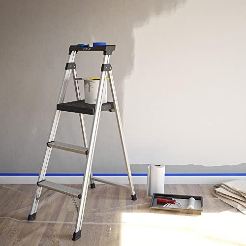 COSCO 2 Step Lite Solutions Folding Step Stool, Aluminum/Black