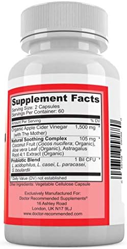 Apple Cider Vinegar Capsules - (120 Veggie Capsules) Organic ACV Supplement with Probiotics - 1500mg per Serving - Supports General Wellness &