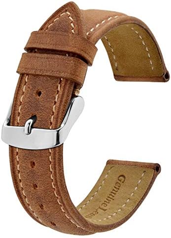 BISONSTRAP Watch Strap, Vintage Leather Replacement Bracelet, Band Width-14mm 15mm 16mm 17mm 18mm 19mm 20mm 21mm 22mm 23mm 24mm