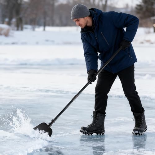 Garden Flat Shovel, 54 Inch Heavy Duty Ice Scraper Chopper | Multifunctional Garden Cleaning Scraper with Adjustable Handle