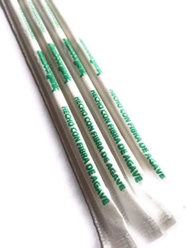 Agave Fiber Straws, 50-Pack, Individually Wrapped, for Smoothies & Cocktails