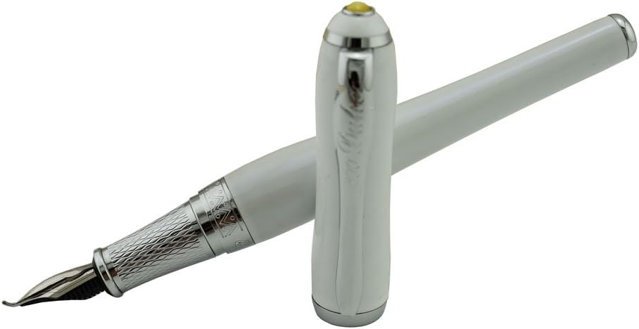 Duke Fude Nib Fountain Pen Medium to Broad Nature Mother Pearl on Cap with Pen Pouch sketching Art Drawing Signature Calligraphy Pen Case Set