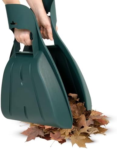 Leaf Scoops Hand Rakes - Lightweight, Durable Grabber Tool for Scooping Up Leaves, Spreading Mulch, Gardening, and Yard Work by Pure Garden (Green)
