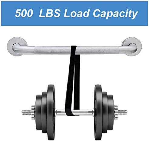 18 Inch Shower Grab Bar, 500lbs, Brushed Nickel Knurled, 2 Pack | 304 Stainless Steel, Fully Welded, ADA Compliant