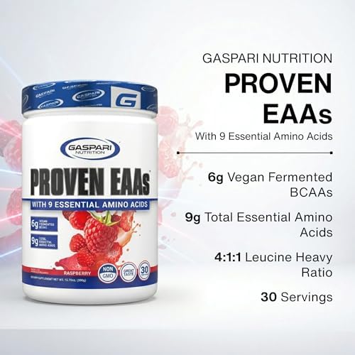 Gaspari Nutrition Proven EAAs, Vegan Fermented EAAs, Enhances Recovery & Replenishes Electrolytes, Non GMO (30 Servings, Guava Nectarine)