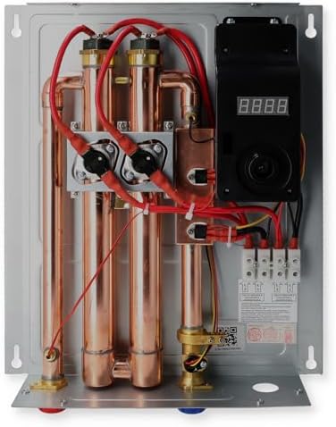 EcoSmart ECO 18 Electric Tankless Water Heater, 18 KW at 240 Volts with Patented Self Modulating Technology , 17 x 14 x 3.5, White