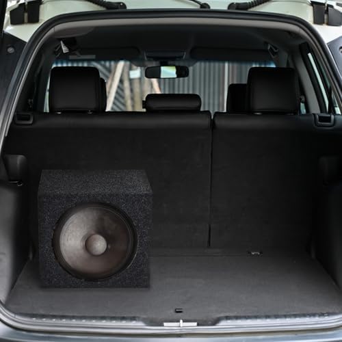 QPower HD112VL Single 12 Inch SPL XL Heavy Duty Side Ported Subwoofer Box Enclosure with Durable Carpet Covering for Car Audio Systems