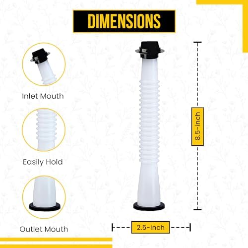 Universal Gas Can Spout Replacement, Gas Can Nozzle with Gasket, Stopper, Collar Caps (Black and Yellow) & gas can vent caps, Pack of 3