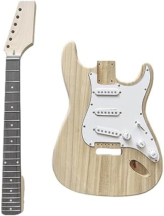 DBL ST Style DIY Electric Guitar Kit,Paulownia Body and Maple Neck