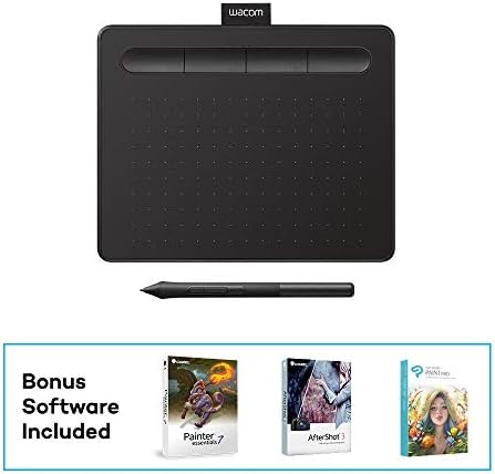 Wacom Intuos Graphics Drawing Tablet with 3 Bonus Software Included, 7.9"x 6.3", Black (CTL4100) & ACK20001 Standard Nibs