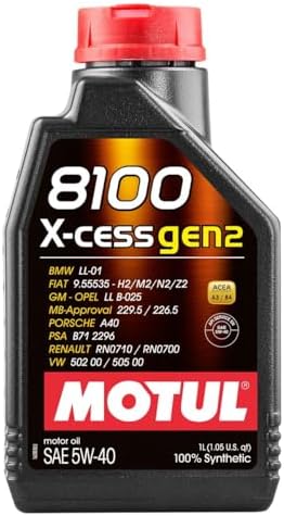MOTUL 8100 X-Cess Gen 2 SAE 5W40 Full Synthetic Motor Engine Oil 5 Liter Bottle