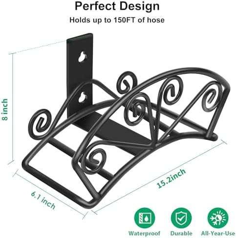 TomCare Garden Hose Holder, Heavy Duty 150 ft Capacity Hose Hanger
