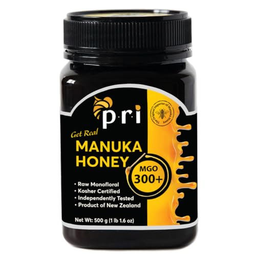 P.R.I Manuka Honey MGO 300+, Elevated-Potency (500g/1.1lb) | Elevated‑Potency Monofloral New Zealand Honey, Cool‑Processed & 100% Traceable