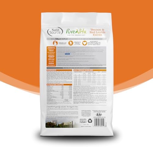 Nutri Source Purevita Grain Free Venison Dog Food 25Lb | Limited Ingredient, Single Protein, Sensitive Stomach, Allergy, Digestive Health