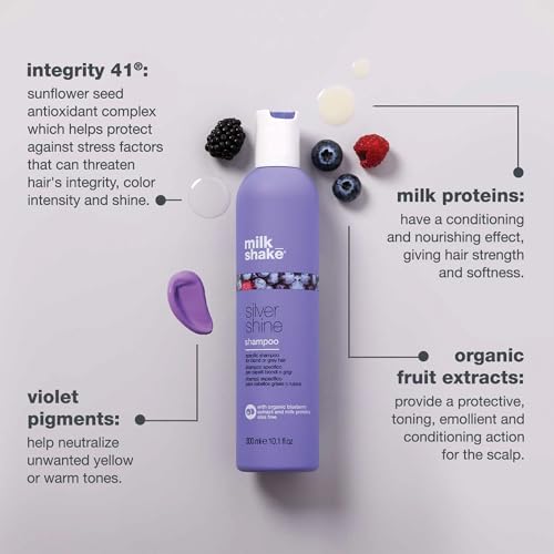 milk_shake silver shine shampoo | purple shampoo to help reduce yellow and brass in white
