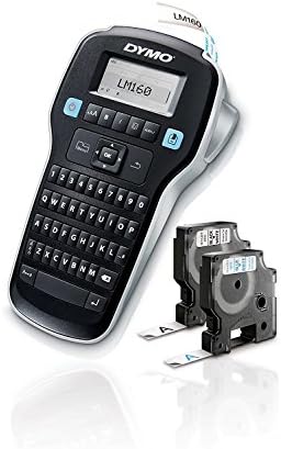 DYMO Label Maker LabelManager 160 Portable Label Maker, Easy-to-Use, One-Touch Smart Keys, QWERTY Keyboard, Large Display, for Home & Office Organization, Black