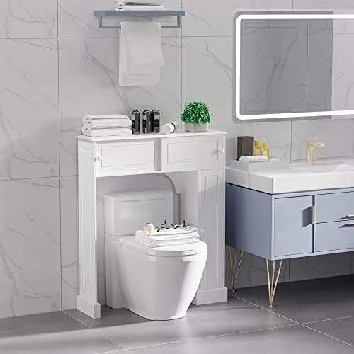HOMCOM Over The Toilet Bathroom Cabinet Storage Cabinet White