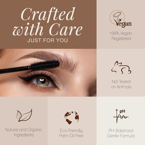 Poppy Austin Organic Mascara Black, Hypoallergenic, Waterproof, 0.31 Fl Oz