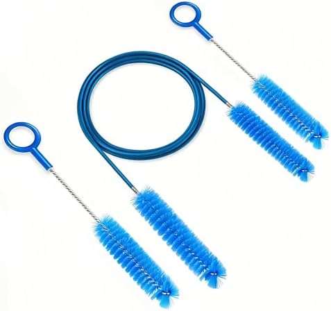 CPAP Hose Brush 7-Foot Rubber-Wrapped Steel Wire CPAP Tube Cleaning Brush for Standard 22mm & 15mm Diameter Tubes, with 2 Detail Brushes for Mask