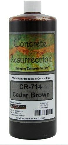 Concrete Stain Concentrate Just Add Water, User & Eco-Friendly Semi-Transparent Professional Grade Cement Stain, Concrete Resurrection Brand 32 Ounce Mocha - Medium Brown