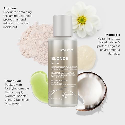 Joico Blonde Life Brightening Conditioner | For Blonde Hair | Illuminate Hydration & Softness | Add Softness & Smoothness | Sulfate Free | With Monoi & Tamanu Oil