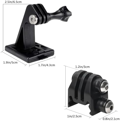 Picatinny Rails Airsoft Rail Helmet Excavator Mounts Bracket Adapter for GoPro Action Camera (2Black)