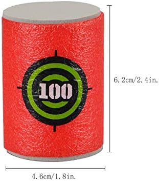 Dreampark Bullet Darts Target for Nerf: 24pcs Soft EVA Nerf Targets | Targets for N-Strike Elite Series Blasters - Red Foam Can Target for Kids Boys
