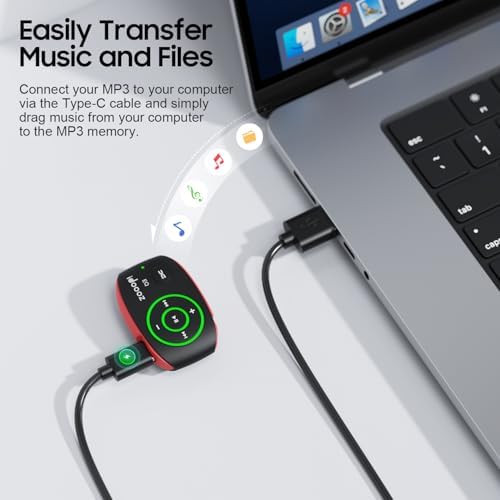 Clip MP3 Player with LED Light, idoooz 8GB X2 Mini MP3 Music Player | Clip-On MP3 Player With Shuffle and Loop Playback for Sports, Gym, Jogging