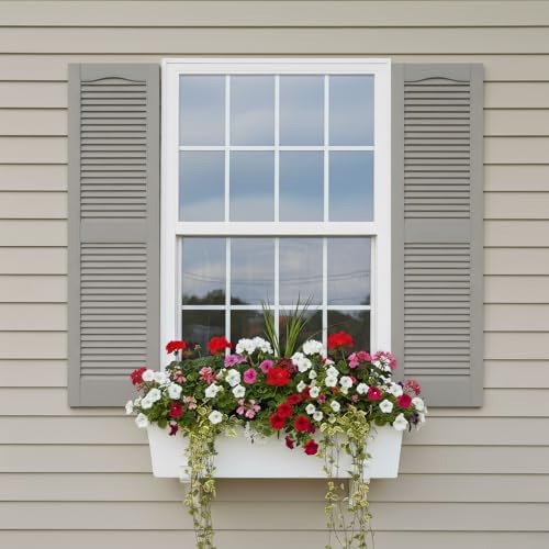 14 1/2"W x 60"H EverColor Open Louver Exterior Vinyl Shutters, w/Installation Shutter-Lok's & Matching Screws (Per Pair), Black