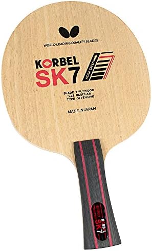 Butterfly Korbel SK7 Table Tennis Blade - 7-ply All-Wood Blade - Professional Butterfly Table Tennis Blade - Available in AN, FL, and ST Shakehand Handle Styles - Made in Japan