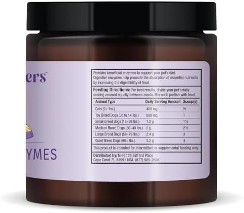 Dr. Mercola Bark & Whiskers Digestive Enzymes – Veterinarian Formulated – for Dogs & Cats – Non-GMO – 150 Scoops – Supports Kibble Digestion