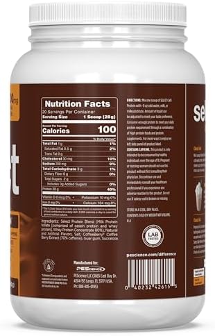 PEScience Select Cafe Protein Coffee Powder, Caramel Macchiato, 20 Servings | 100mg Caffeine, 20g Iced Protein Coffee Powder or Creamer
