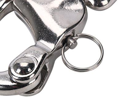 Amarine Made Pair of Swivel Eye Snap Shackle Quick Release Bail Rigging Sailing Boat Marine Stainless Steel for Sailboat Spinnaker Halyard CD309012