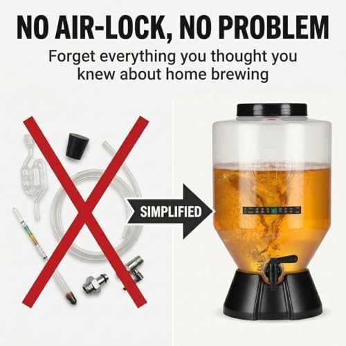 Craft Beer Making Kit Pro – NO AIRLOCK OR SIPHON REQUIRED – Conical Fermenter Eliminates Sediment and Makes Great Tasting Beer at Home
