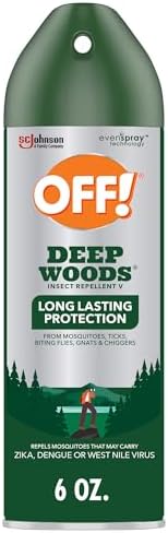 OFF! Deep Woods Insect Repellent Aerosol, Bug Spray with Long Lasting Protection from Mosquitoes and Ticks, 6 oz