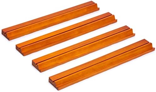 Yellow Mountain Imports Classic Chestnut Color Wooden Mahjong Game Racks with Pushers, 18 Inches - Set of 4 (Includes Magnetically Attached Mahjong Pushers)