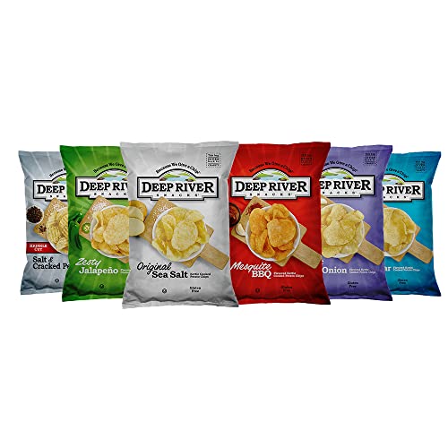 Deep River Variety Pack Kettle Potato Chips, 6 Flavors, 2 oz (24 Pack)