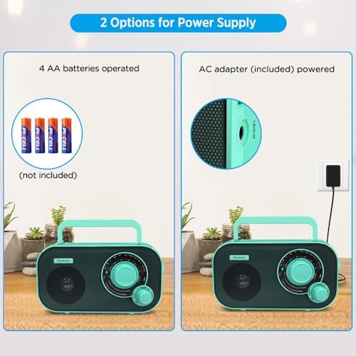 DreamSky AM FM Portable Radio Plug in Wall or Battery Operated